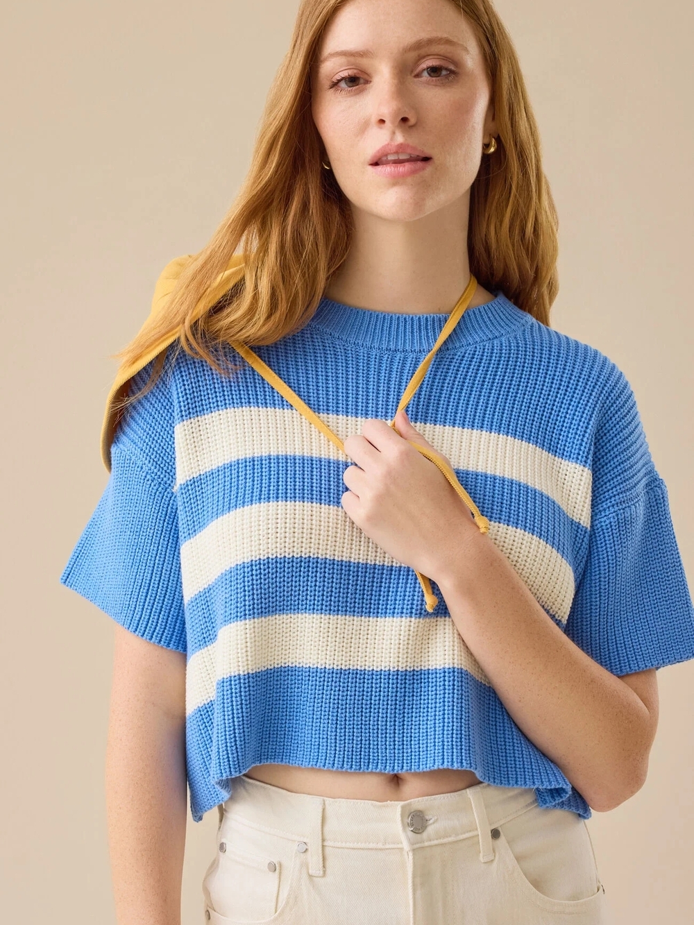 Altar'd State Ricki Striped Boxy Sweater Crop Top